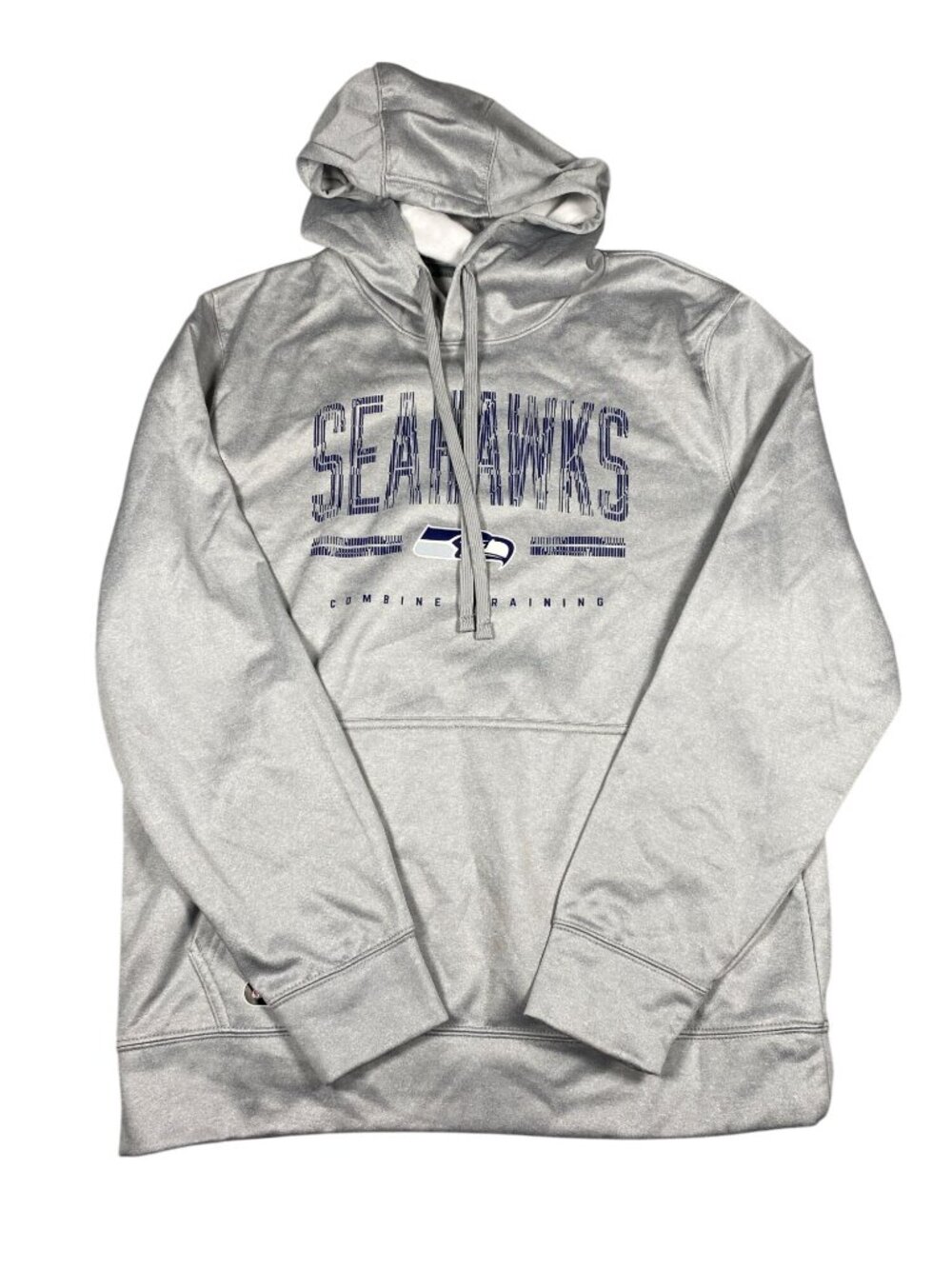 Seattle Seahawks NFL Team Apparel Mens L Gray Combine Training Pullover Hoodie